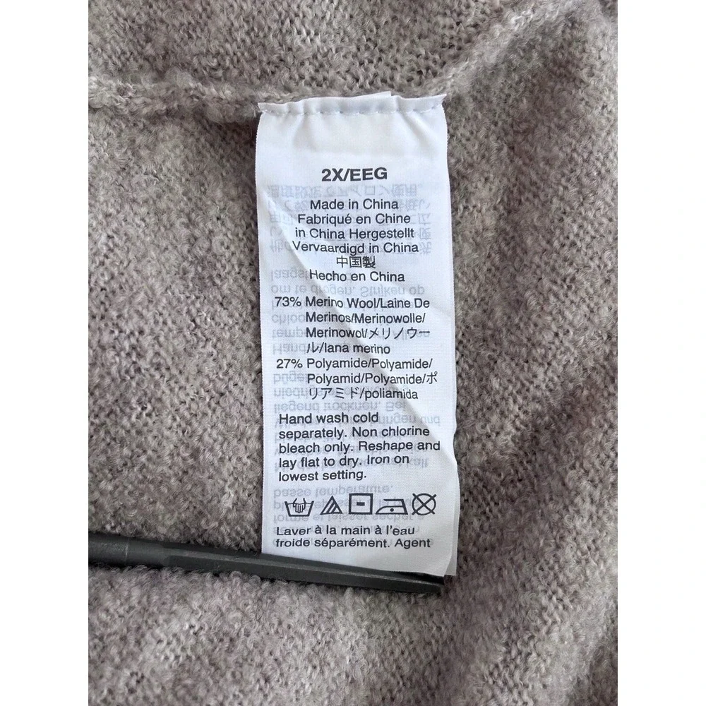 Madewell Women's Boucle Mock Neck Tunic Sweater Merino Wool Blend Size 2X NEW - Picture 10 of 14